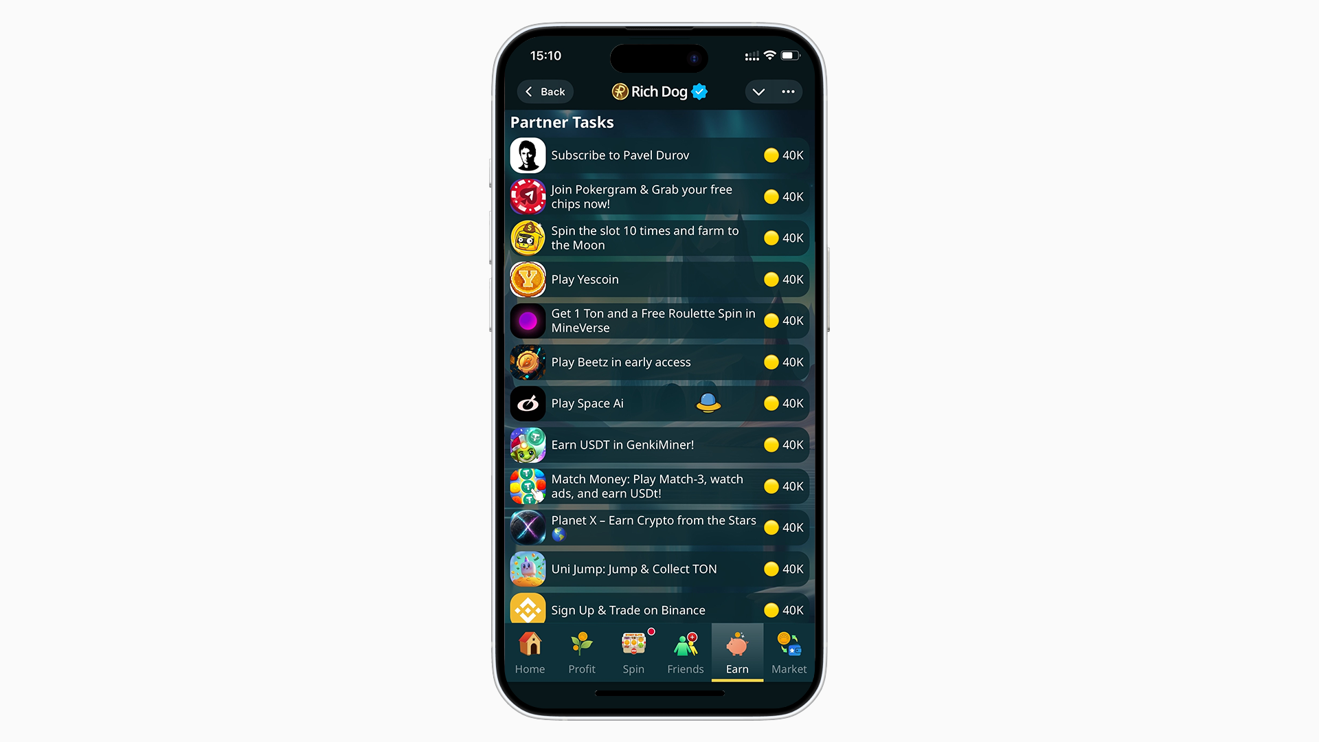 Task ads in a mini app