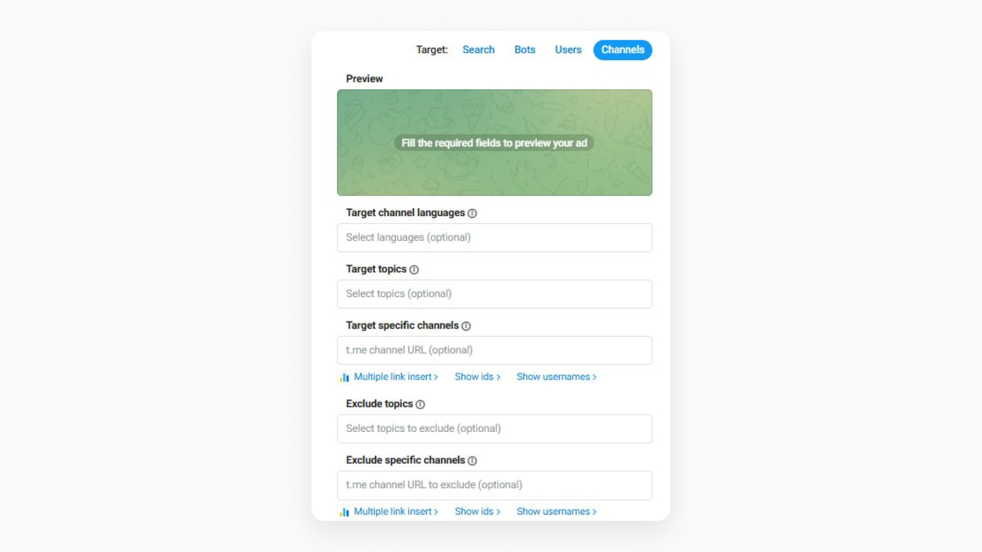 Telegram channels