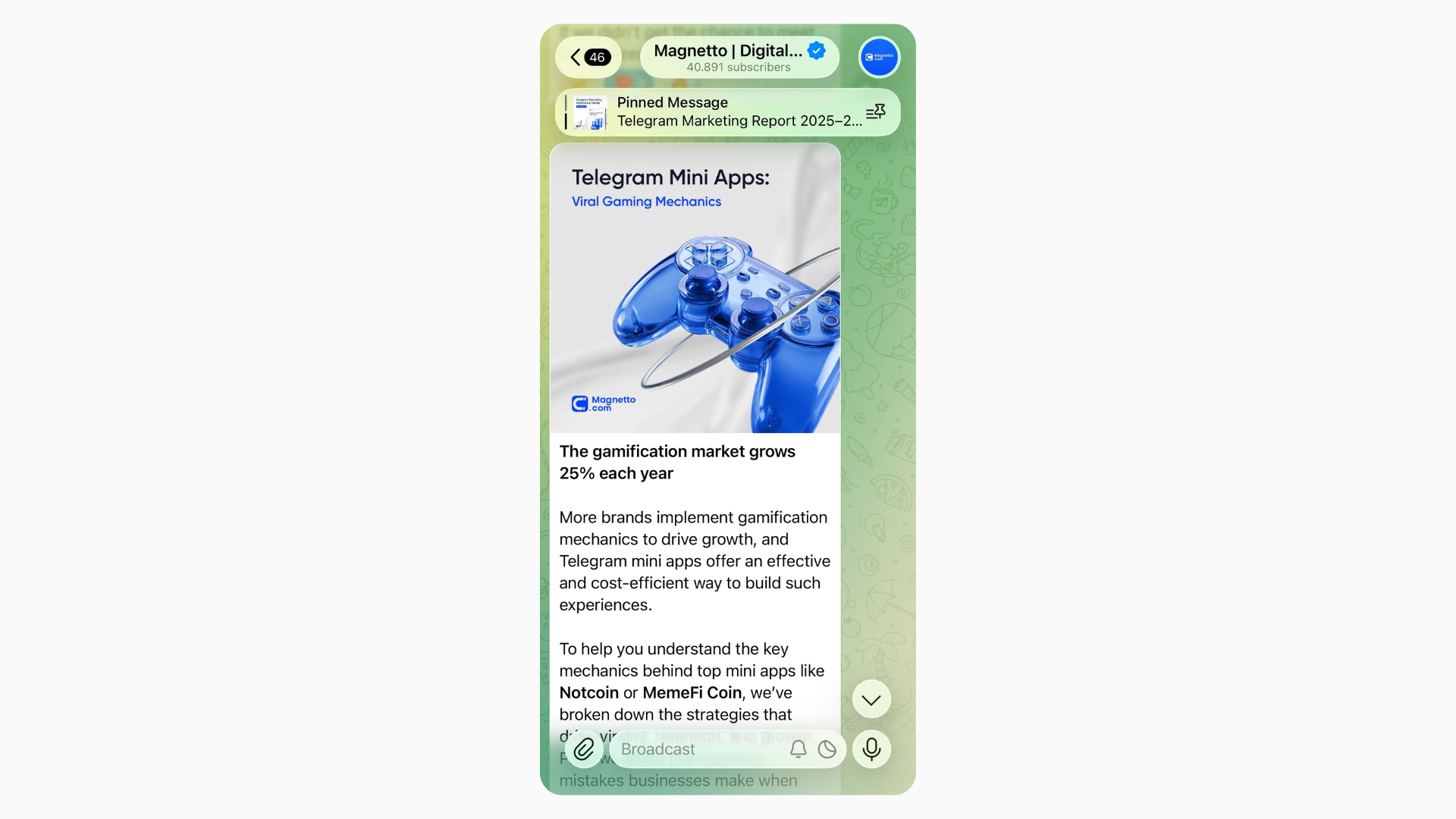 Magnetto.com’s verified Telegram channel