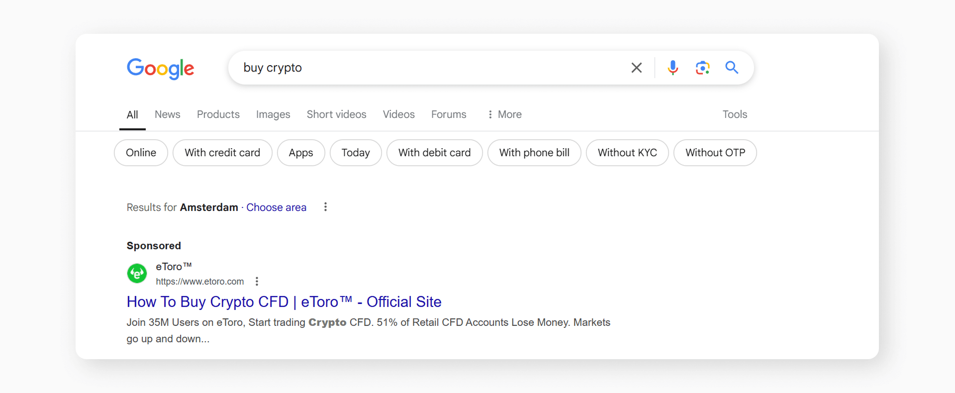 Google Search ad example