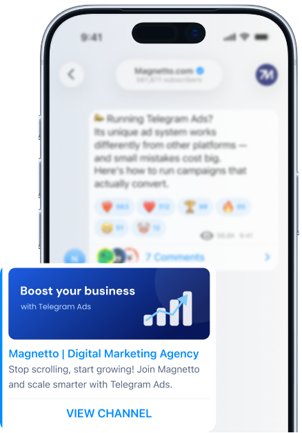 Telegram Ads sponsored post preview